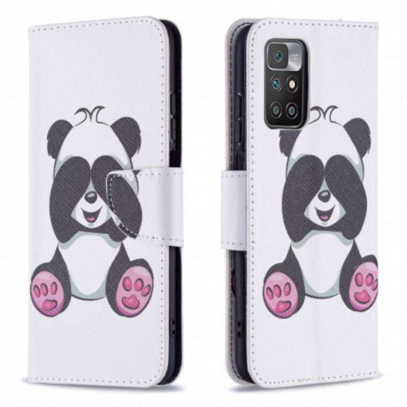 Fliptok / Bőrtok Xiaomi Redmi 10 Panda Fun