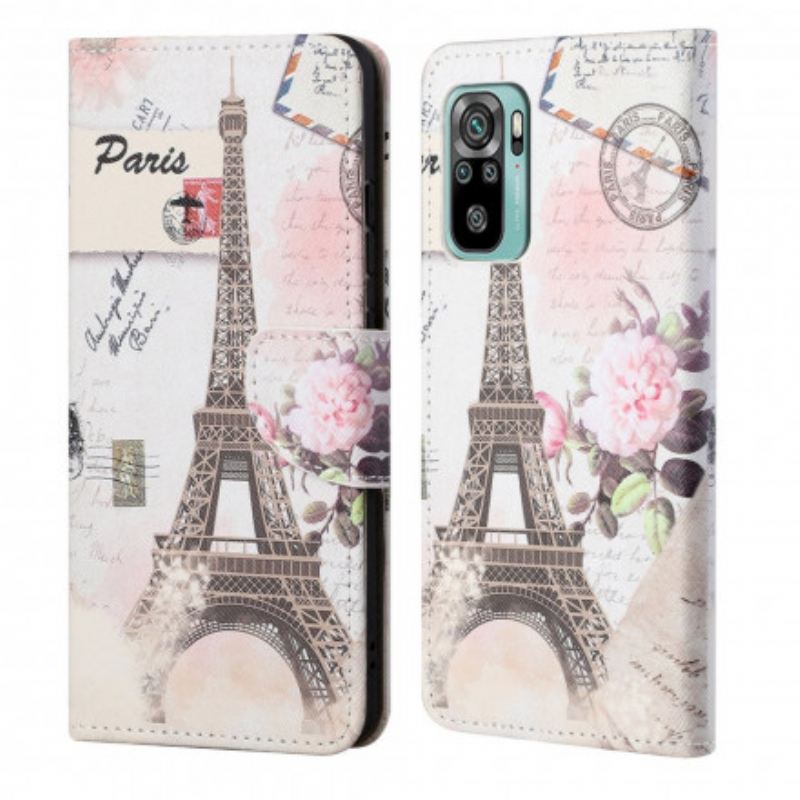 Kinyitható Tokok Xiaomi Redmi 10 Retro Eiffel-torony