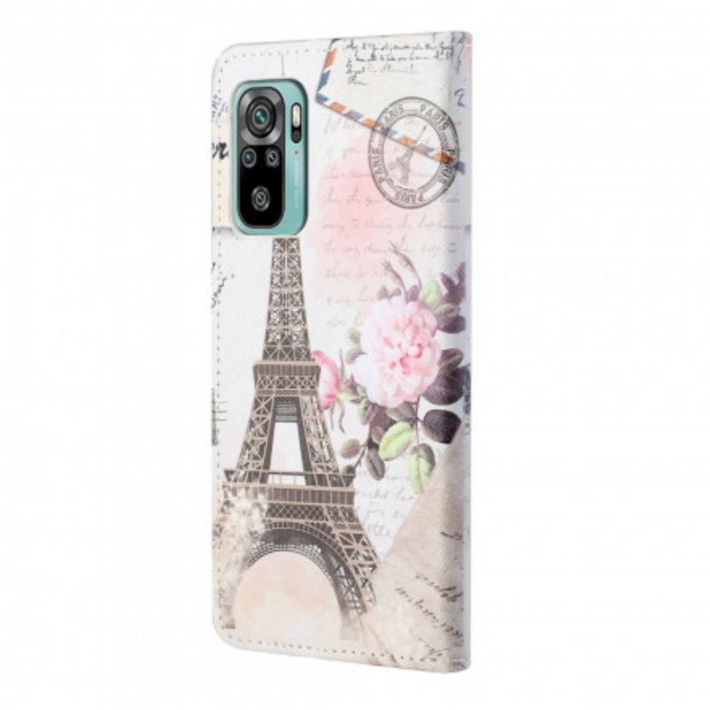 Kinyitható Tokok Xiaomi Redmi 10 Retro Eiffel-torony