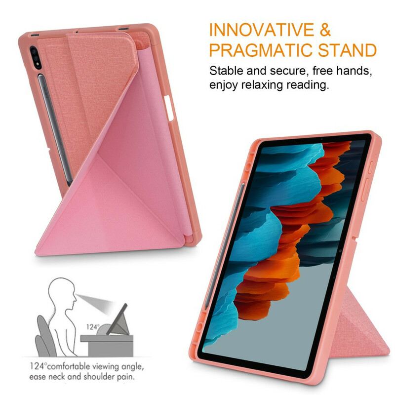 Tok Samsung Galaxy Tab S7 FE Origami Szövet Textúra