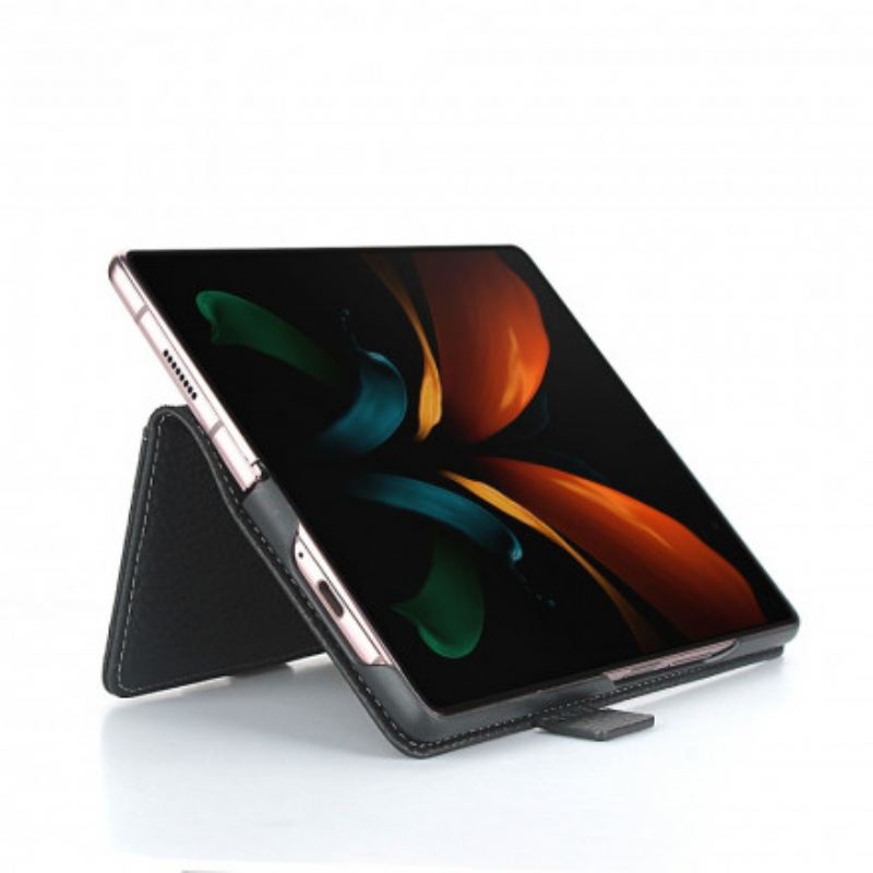 Fliptok / Bőrtok Samsung Galaxy Z Fold 2 Eredeti Litchi Bőr