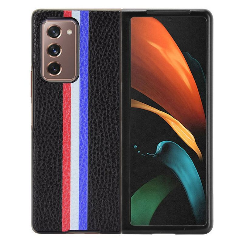 Tok Samsung Galaxy Z Fold 2 Tricolor Litchi Műbőr