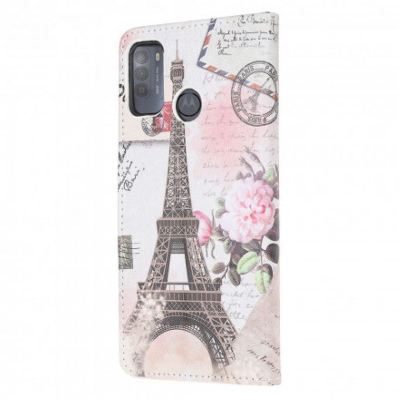 Fliptok Moto G50 Retro Eiffel-torony