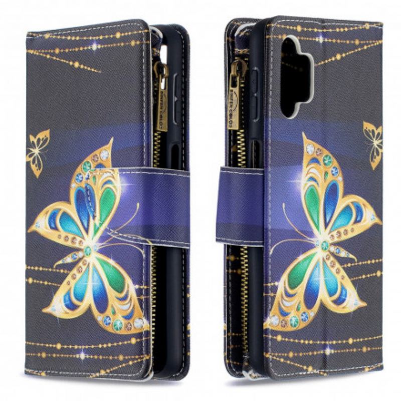 Fliptok / Bőrtok Samsung Galaxy A32 5G Butterflies Art Cipzáras Tasak