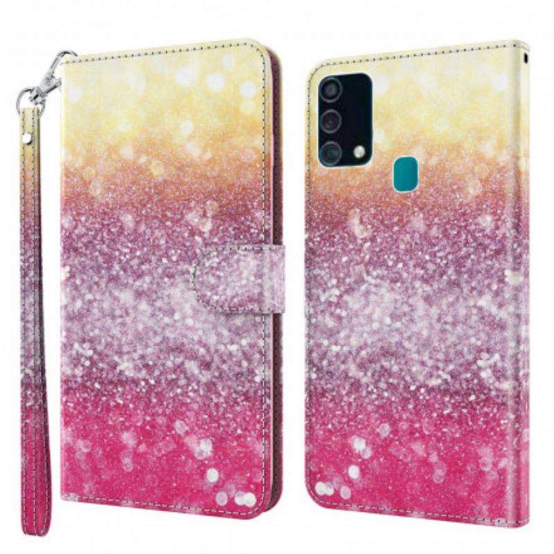 Fliptok / Bőrtok Samsung Galaxy A32 5G Light Spot Glitter Magenta