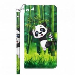 Fliptok / Bőrtok Samsung Galaxy A32 5G Light Spot Panda És Bambusz