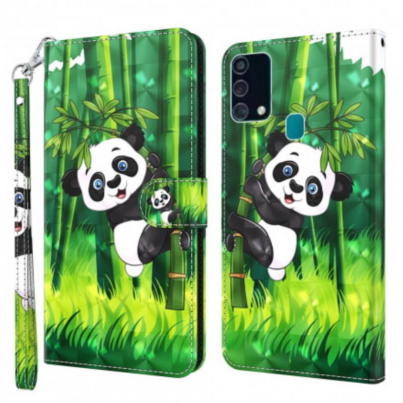 Fliptok / Bőrtok Samsung Galaxy A32 5G Light Spot Panda És Bambusz