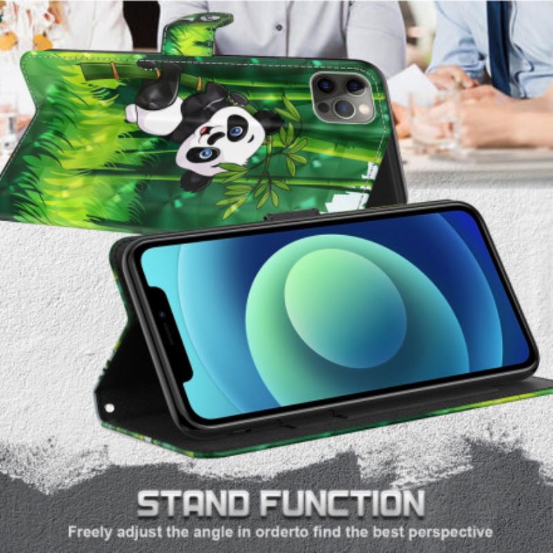 Fliptok / Bőrtok Samsung Galaxy A32 5G Light Spot Panda És Bambusz