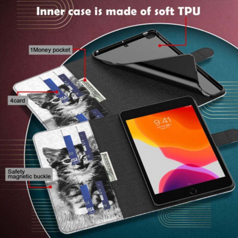 Fliptok / Bőrtok Samsung Galaxy Tab S8 / Tab S7 Műbőr Cica