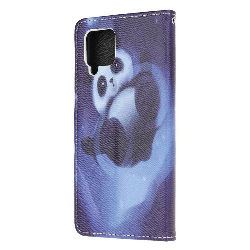 Fliptok / Bőrtok Samsung Galaxy M12 / A12 szíjjal Panda Space Kötéllel