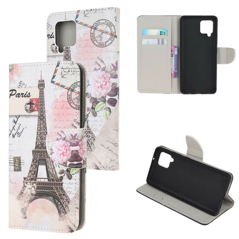 Fliptok Samsung Galaxy M12 / A12 Retro Eiffel-torony