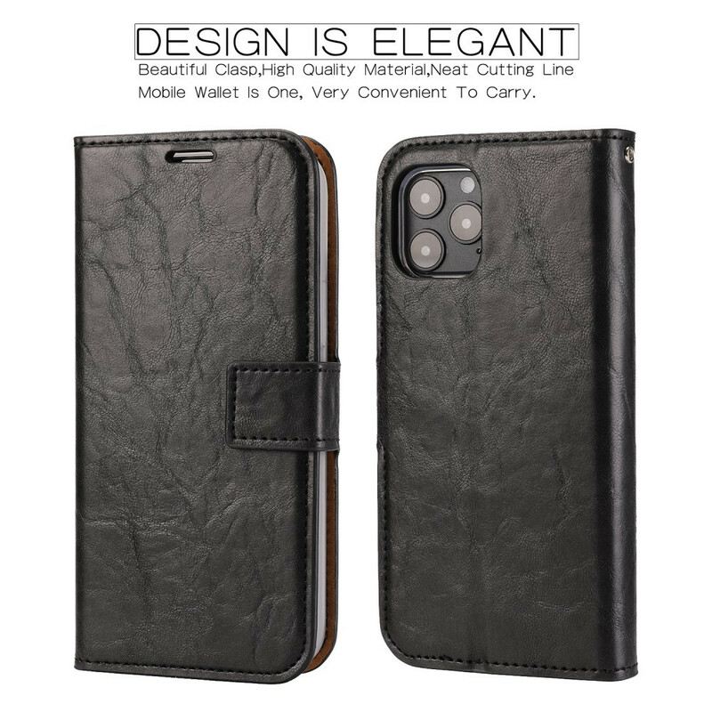 Tok iPhone 12 / 12 Pro Levehető Distressed Leather Stílus