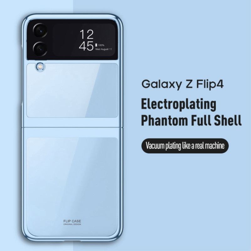 Fliptok Samsung Galaxy Z Flip 4 Bőrtok Átlátszó Körvonal Fémes