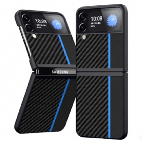 Fliptok Samsung Galaxy Z Flip 4 Bőrtok Carbon Fibre Line