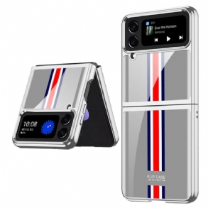 Fliptok Samsung Galaxy Z Flip 4 Bőrtok Gkk Tricolor Edzett Üveg