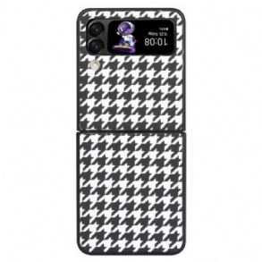 Fliptok Samsung Galaxy Z Flip 4 Bőrtok Houndstooth