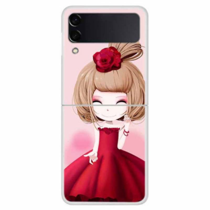 Fliptok Samsung Galaxy Z Flip 4 Bőrtok Manga Lady