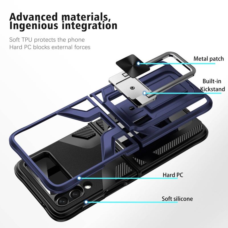 Fliptok Samsung Galaxy Z Flip 4 Bőrtok Ring-support