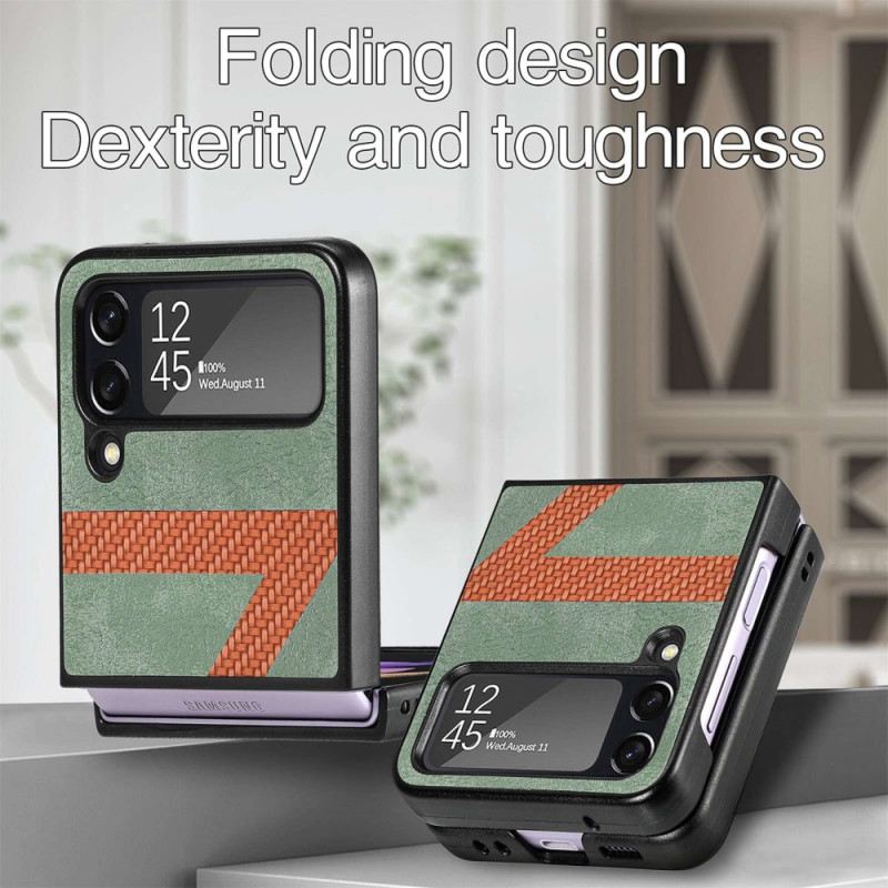 Fliptok Samsung Galaxy Z Flip 4 Bőrtok Stílusú Bőr Z Design