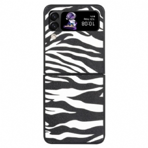 Fliptok Samsung Galaxy Z Flip 4 Bőrtok Zebra