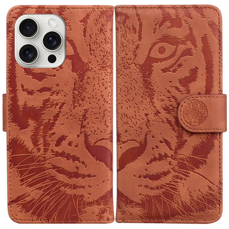 Bőrtok iPhone 16 Pro Max Tigris Lábnyom