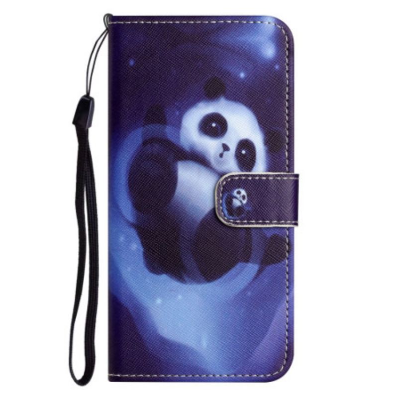 Kinyitható Tokok iPhone 16 Pro Max Space Panda Szíj