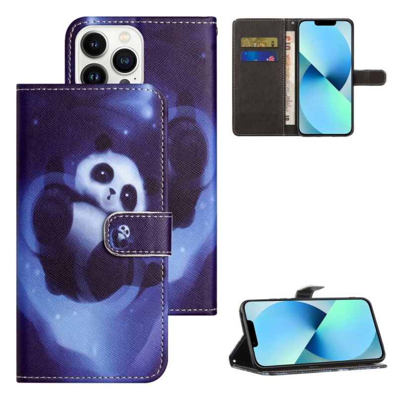 Kinyitható Tokok iPhone 16 Pro Max Space Panda Szíj