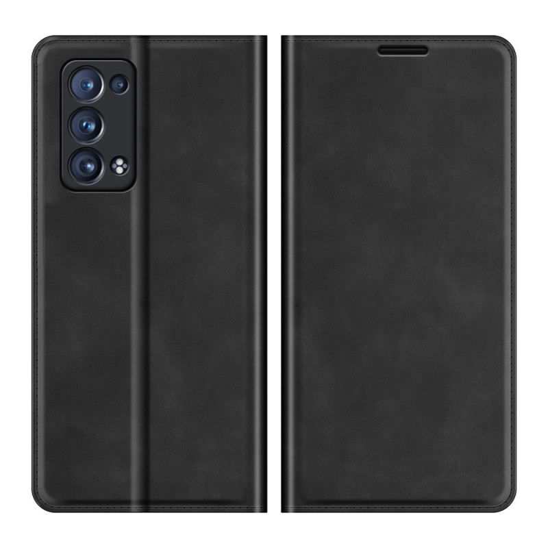 Fliptok Oppo Reno 6 Pro 5G Bőrtok Skin-touch Puhaság