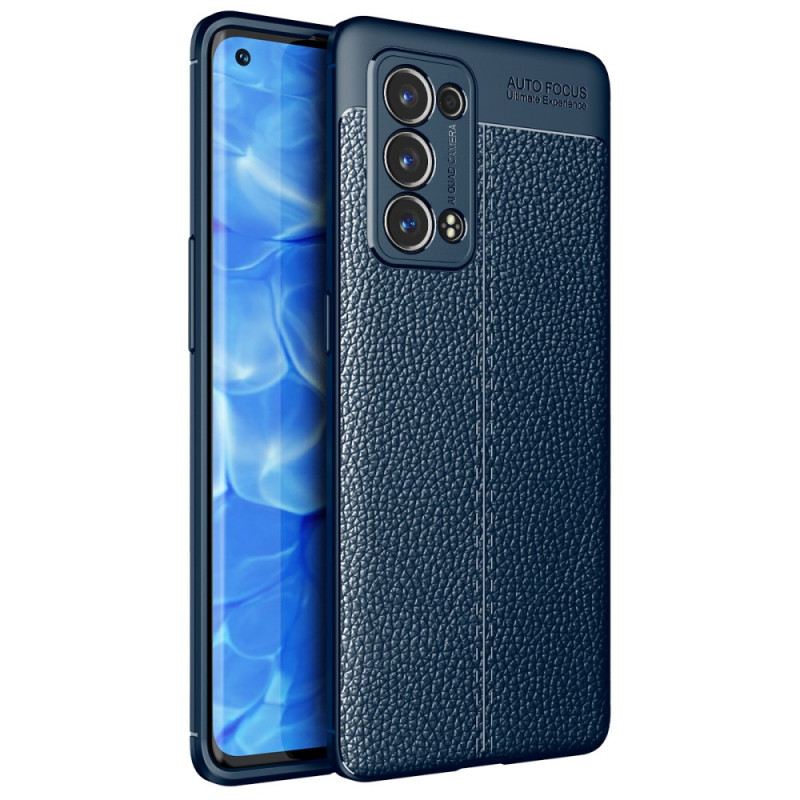 Tok Oppo Reno 6 Pro 5G Litchi Dupla Vonalú Bőr