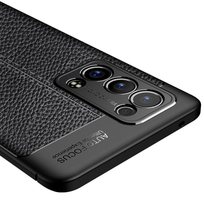 Tok Oppo Reno 6 Pro 5G Litchi Dupla Vonalú Bőr