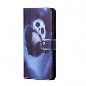 Fliptok / Bőrtok Xiaomi Redmi Note 10 5G szíjjal Panda Space Kötéllel