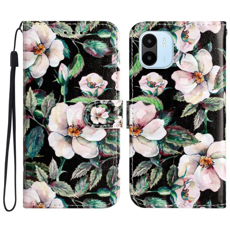 Fliptok / Bőrtok Xiaomi Redmi A1 szíjjal Szíjas Magnoliák