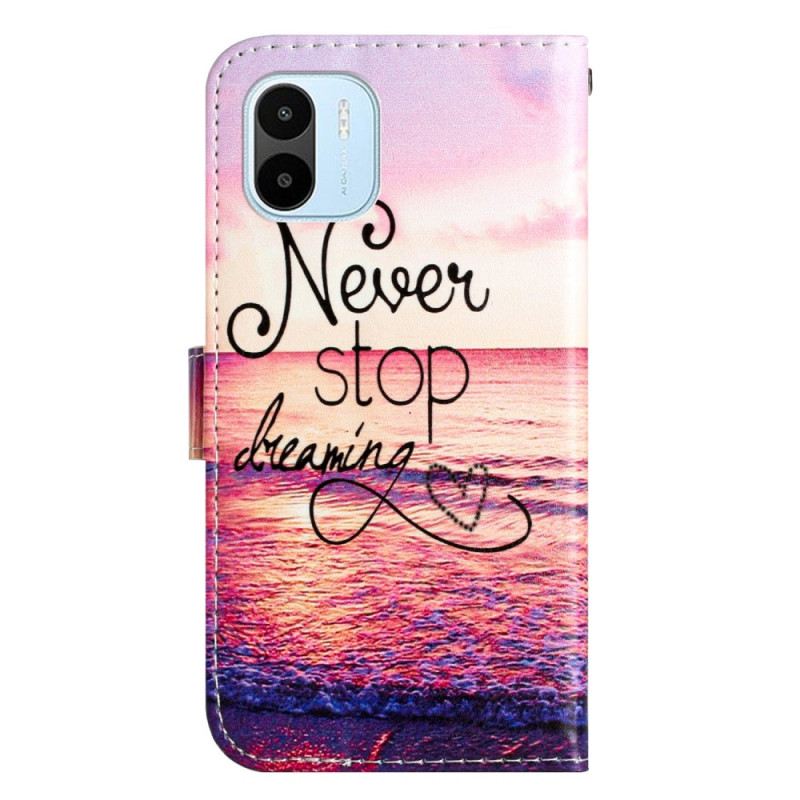 Kinyitható Tokok Xiaomi Redmi A1 szíjjal Never Stop Dreaming Strappy