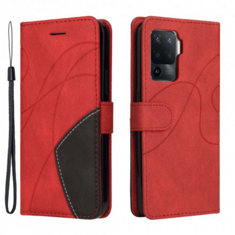 Fliptok / Bőrtok Oppo A94 5G Kéttónusú Signature Műbőr