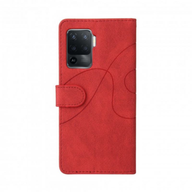 Fliptok / Bőrtok Oppo A94 5G Kéttónusú Signature Műbőr