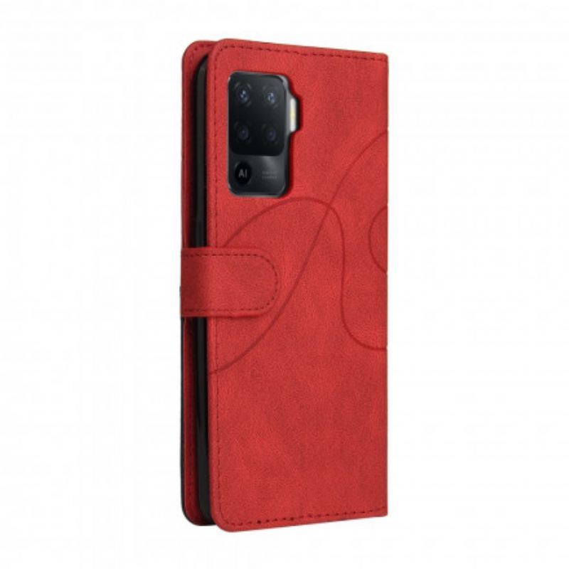 Fliptok / Bőrtok Oppo A94 5G Kéttónusú Signature Műbőr