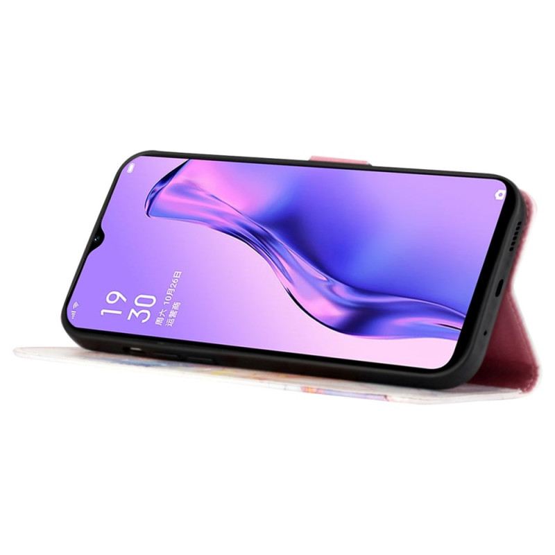 Fliptok / Bőrtok Oppo A94 5G Márvány Nyakpánttal