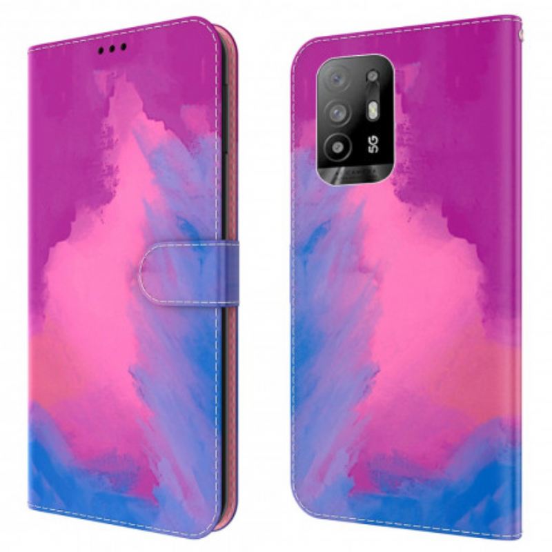 Fliptok / Bőrtok Oppo A94 5G Vízfestmény