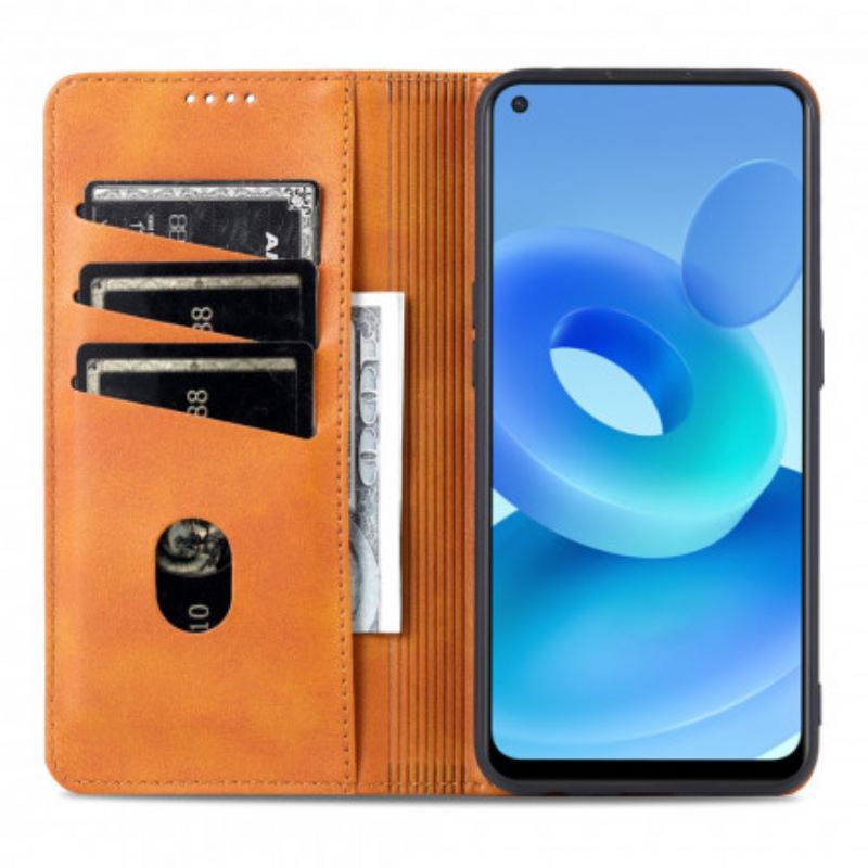 Fliptok Oppo A94 5G Bőrtok Azns Bőrformázó