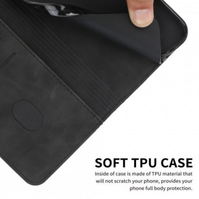 Fliptok Oppo A94 5G Bőrtok Cubic Style Skin-touch