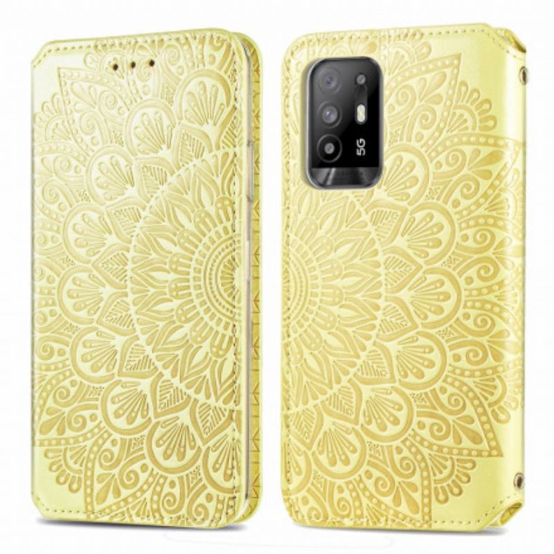 Fliptok Oppo A94 5G Bőrtok Mandala