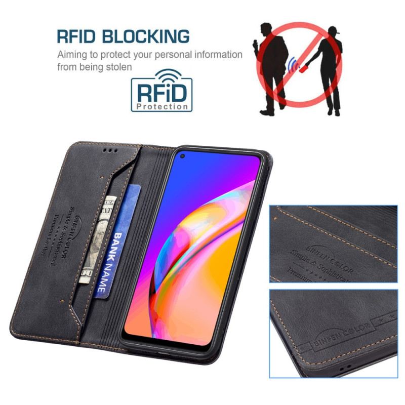 Fliptok Oppo A94 5G Bőrtok Műbőr