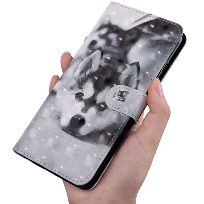 Fliptok Oppo A94 5G Husky Kutya Kötéllel