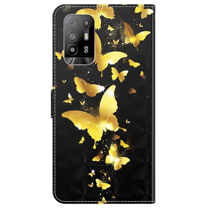 Fliptok Oppo A94 5G Pillangó Zsinórral