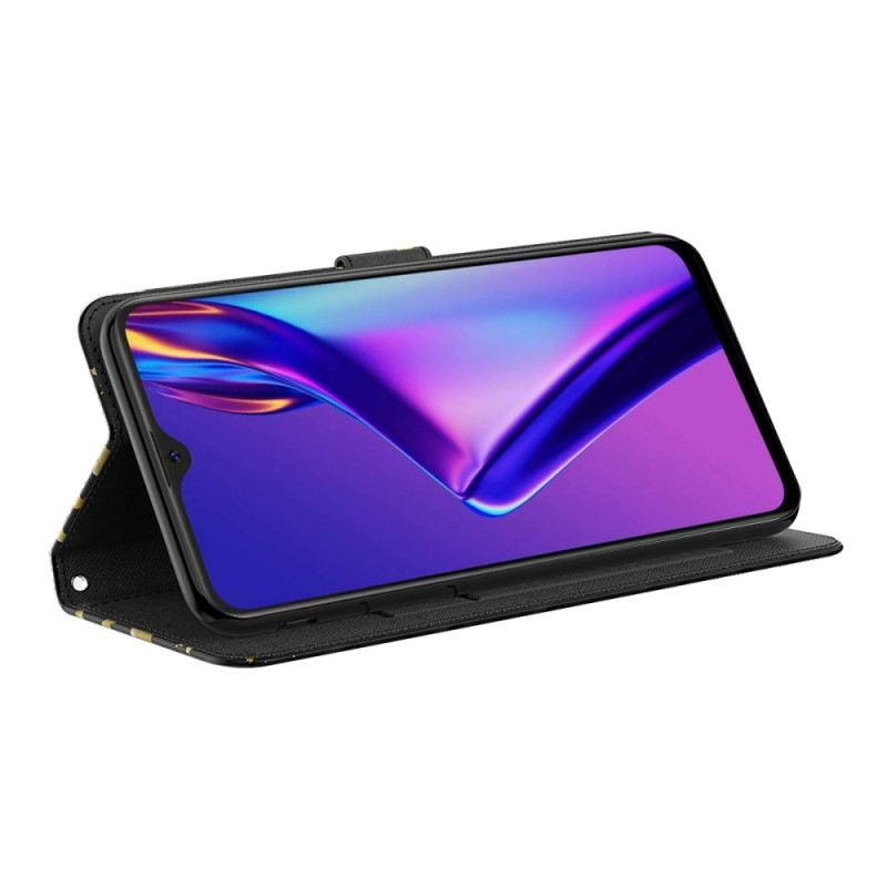 Fliptok Oppo A94 5G Pillangó Zsinórral