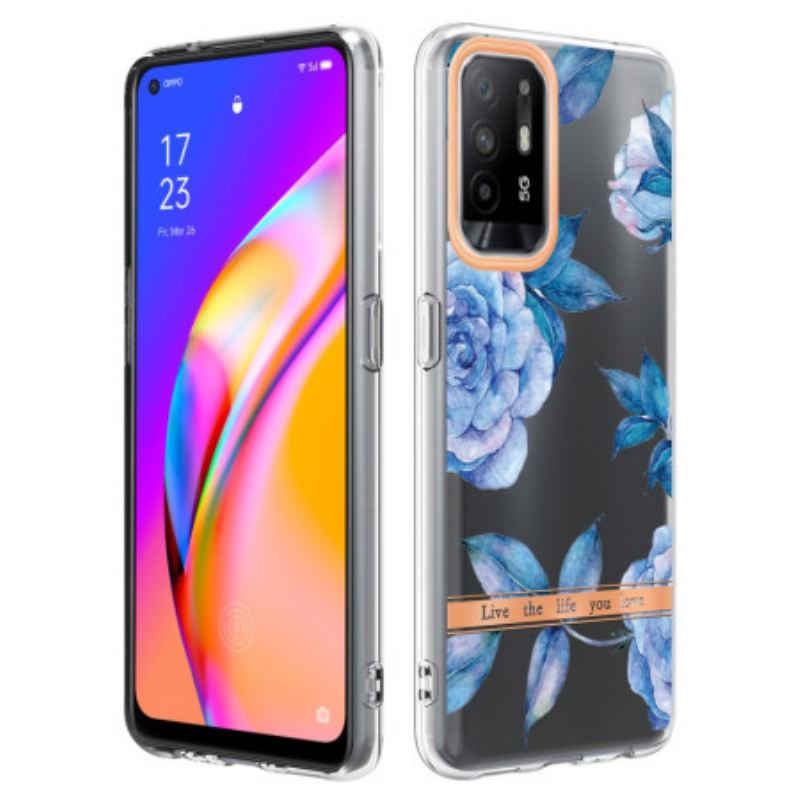 Tok Oppo A94 5G Pünkösdi Rózsa Virágok Varrat Nélküli