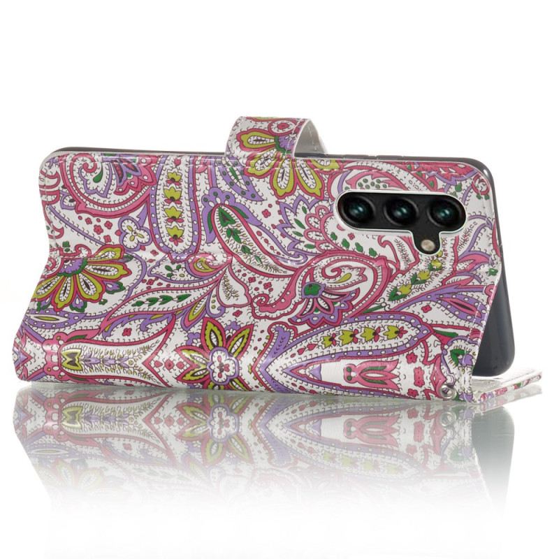 Bőrtok Samsung Galaxy S24 Fe Paisley Minta