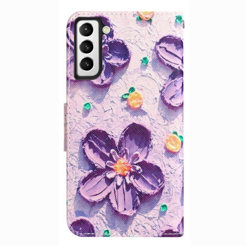 Fliptok / Bőrtok Samsung Galaxy S23 Plus 5G szíjjal Csak Strap Flowers