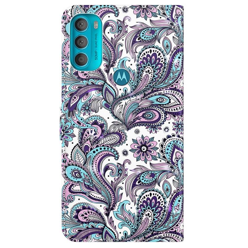 Fliptok / Bőrtok Moto G71 5G Paisley