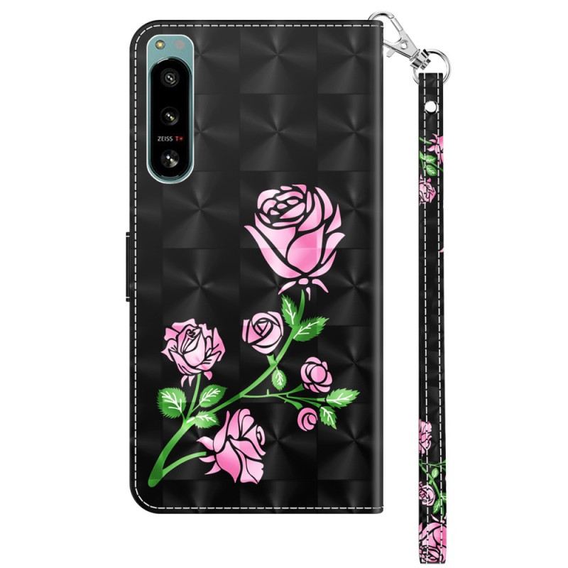 Kinyitható Tokok Sony Xperia 5 IV szíjjal Strap Roses